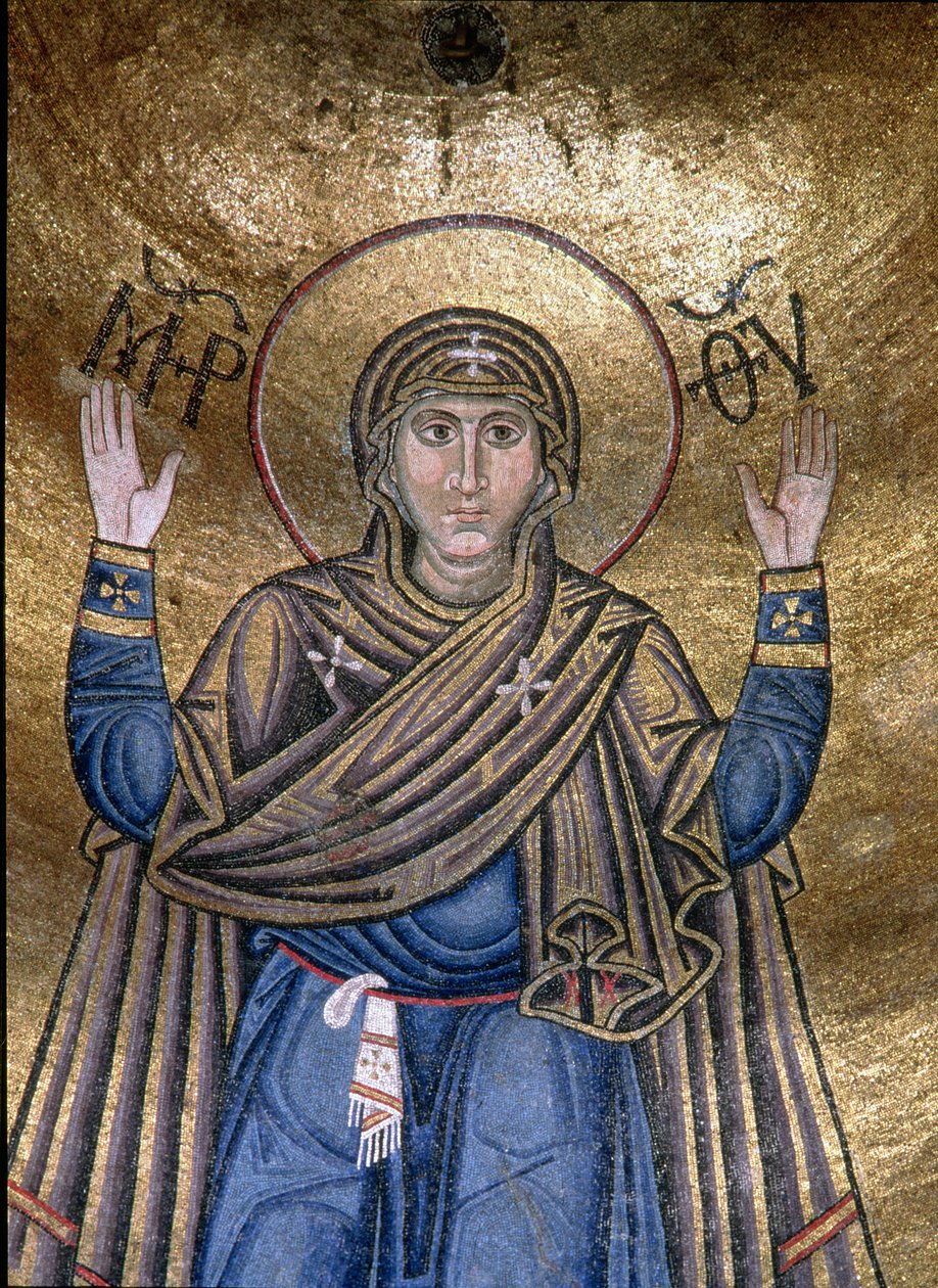The Virgin Orans, 1050 körül (mozaik) alkotó: Byzantine