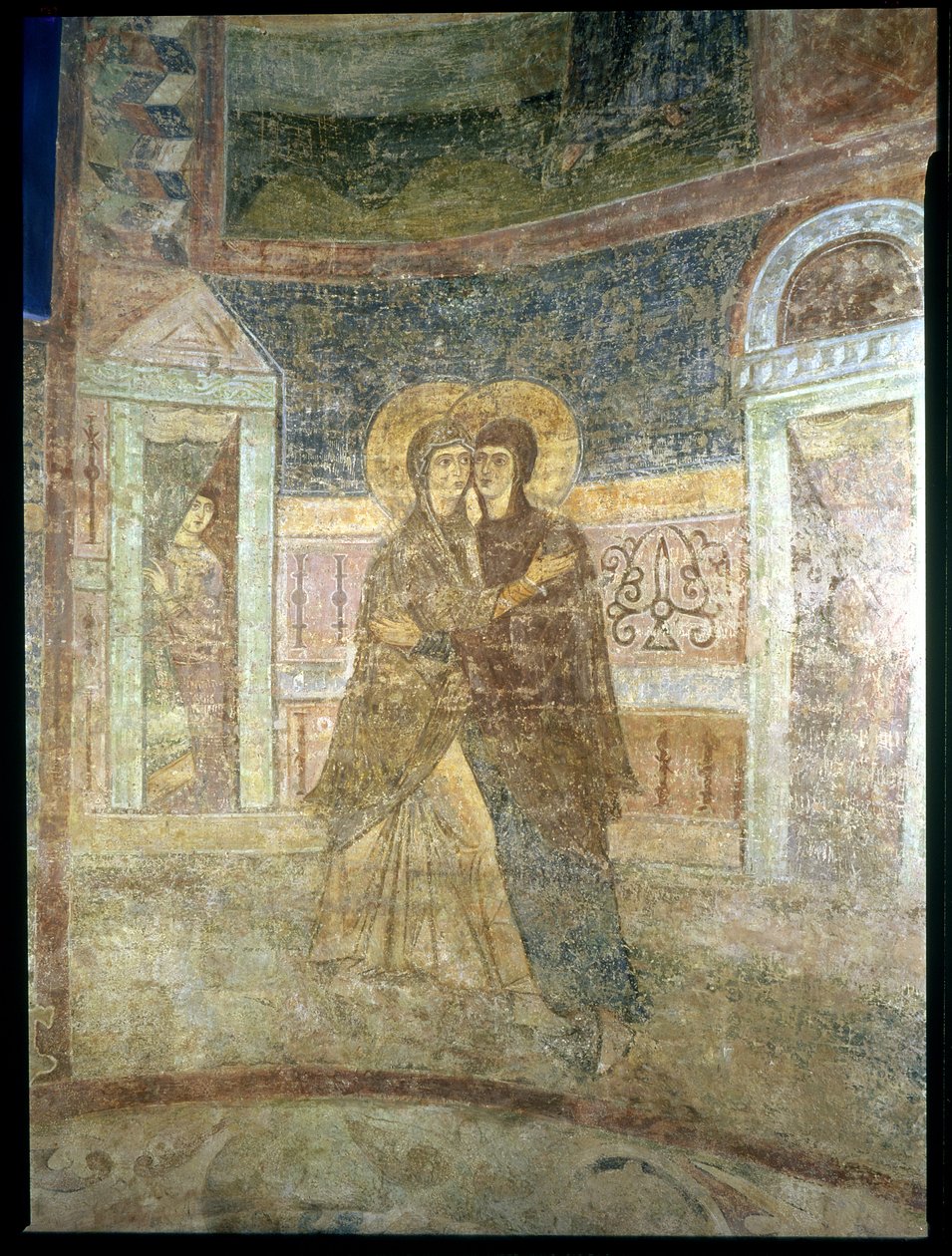 A látogatás, részlet a kápolna belsejéből alkotó: Byzantine