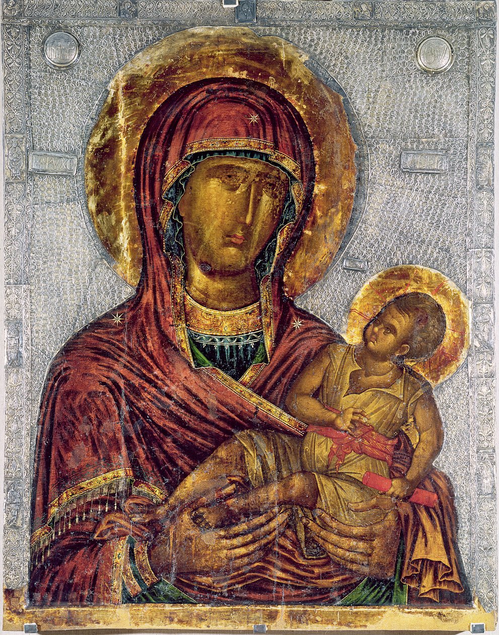 Szűz és gyermek (tempera a panelen) alkotó: Byzantine