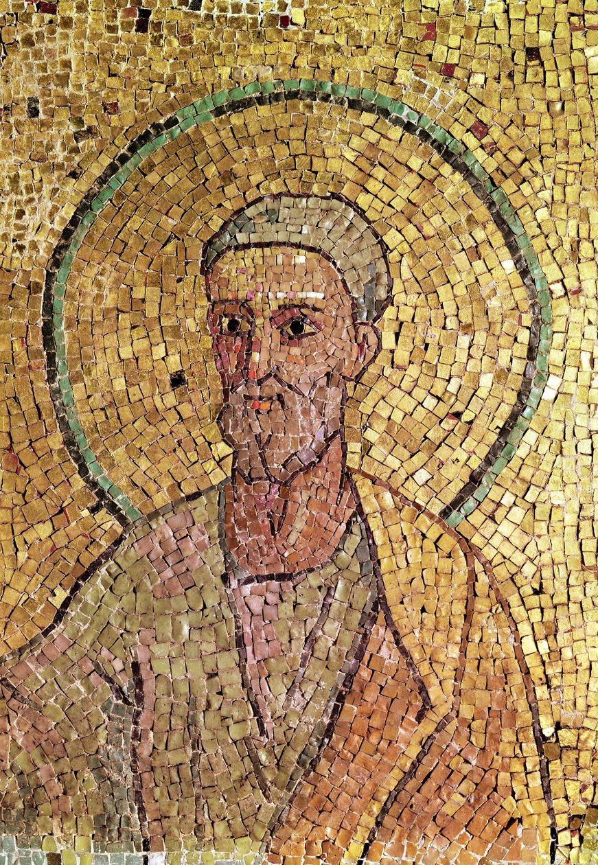 Szent Péter részlete, Szent Péter kriptájából, i.sz. 700 körül (mozaik) (lásd még: 151558) alkotó: Byzantine School