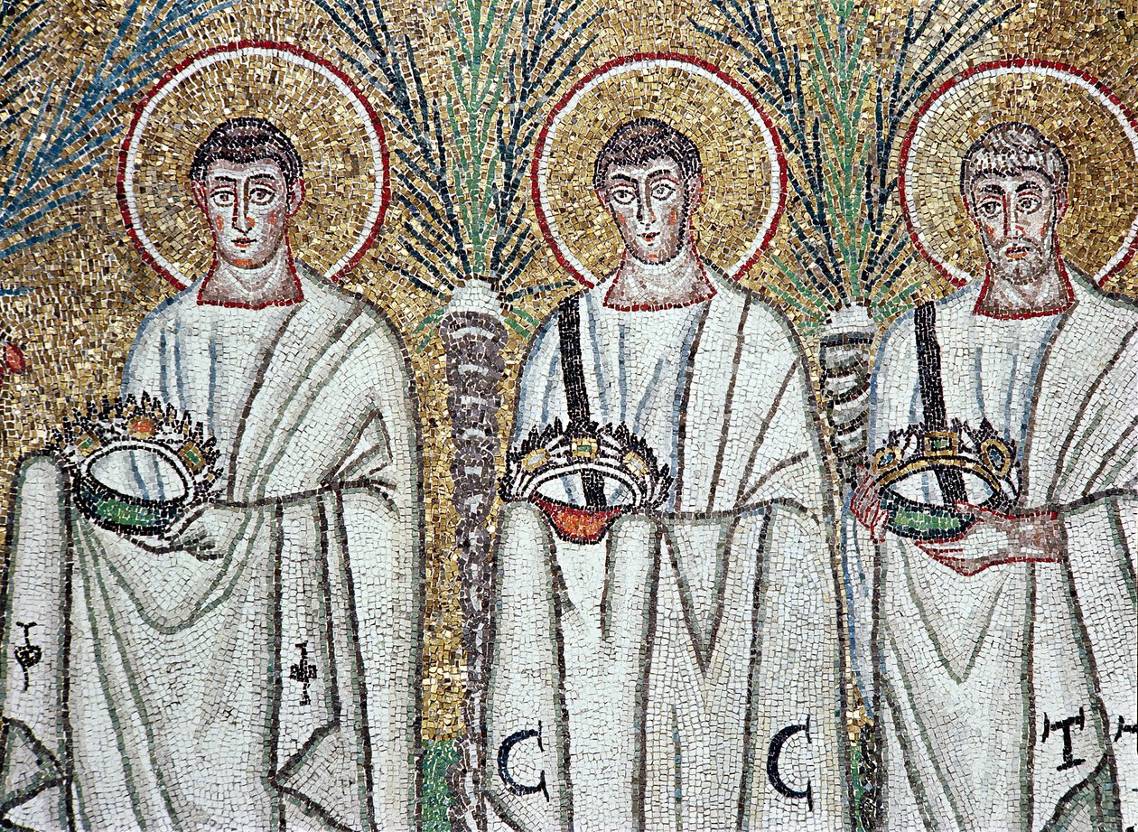 Mártírok körmenete, 527-99 (mozaik) (58071 részlet) alkotó: Byzantine School