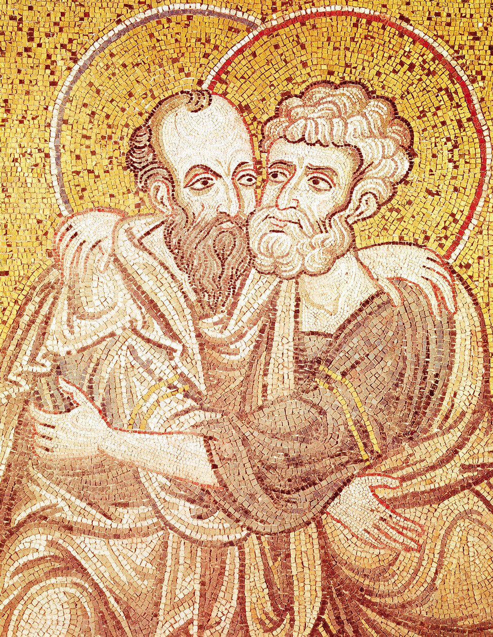 SS. Péter és Pál ölelés (mozaik) alkotó: Byzantine School