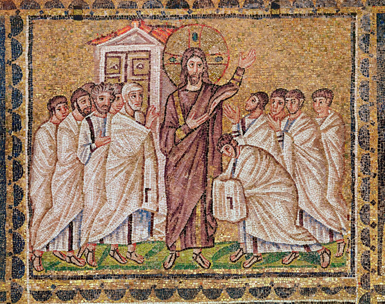 Szent Tamás hitetlensége, Jelenetek Krisztus életéből (mozaik) alkotó: Byzantine School