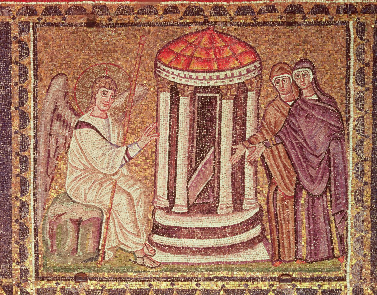 Máriák a sírnál, Jelenetek Krisztus életéből (mozaik) alkotó: Byzantine School