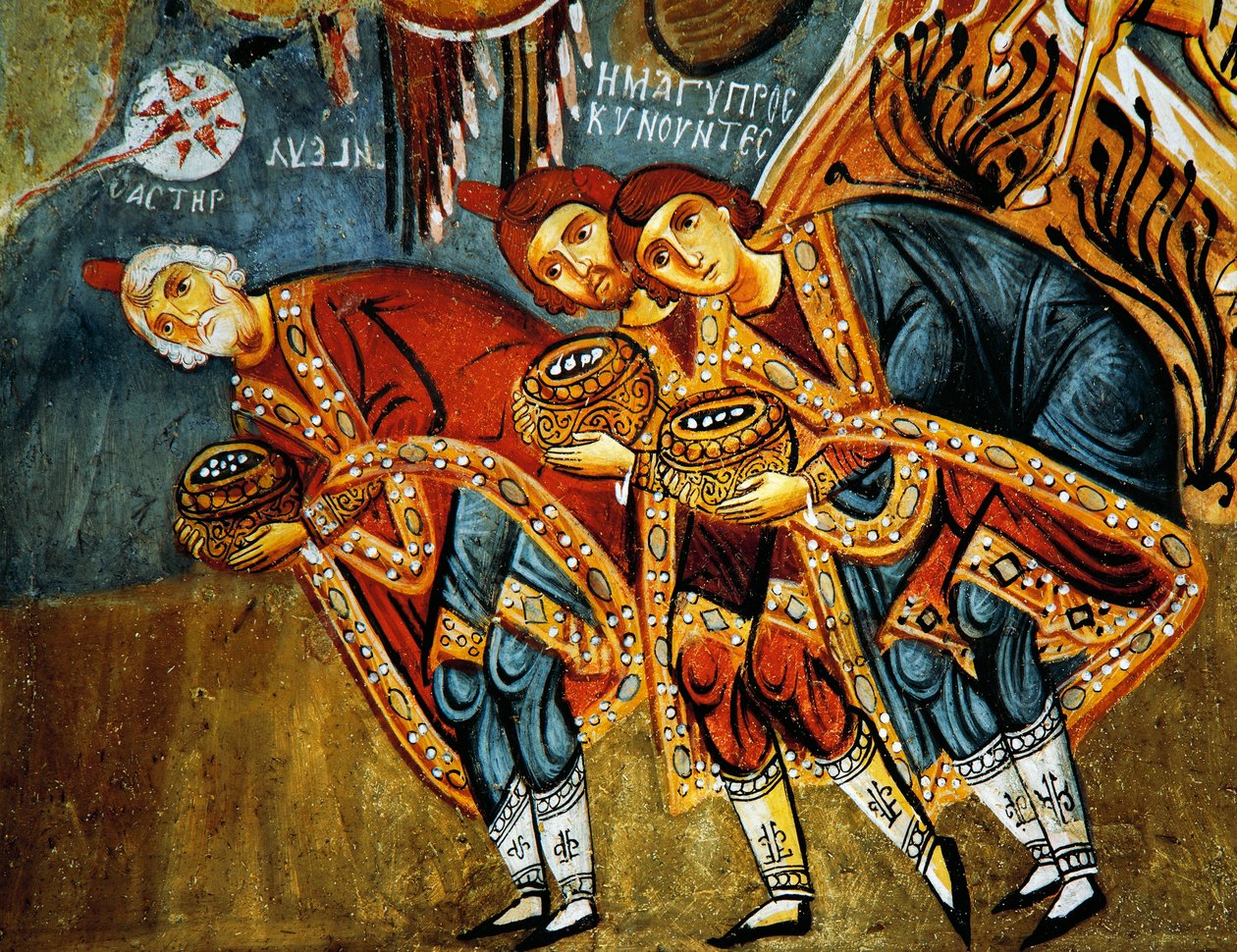 Mágusok imádása (XII. század), Karanlik Kilise (Sötét templom) (XII-XIII. század), Göreme (az Unesco világörökségi listája) alkotó: Byzantine