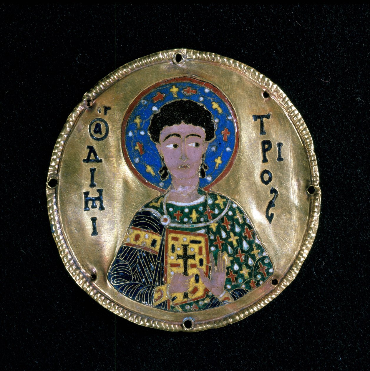Szent Demetrius mellszobra, zománcozott, Bizánc alkotó: Byzantine