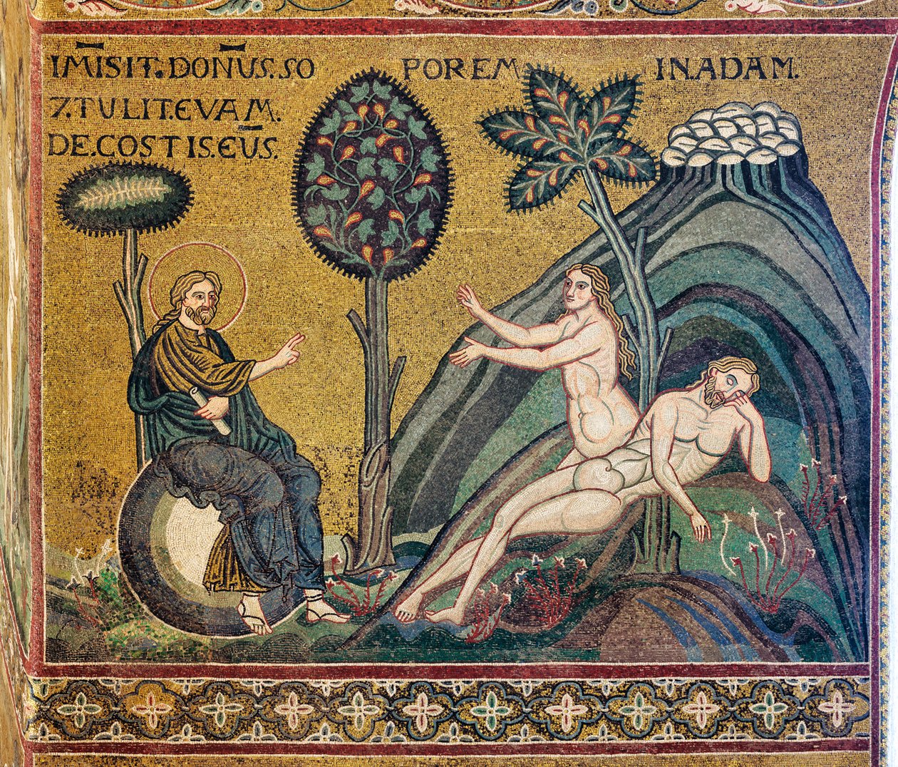 Éva teremtése, bizánci mozaik, XII-XIII. század, az ellenhomlokzaton (mozaik) alkotó: Byzantine