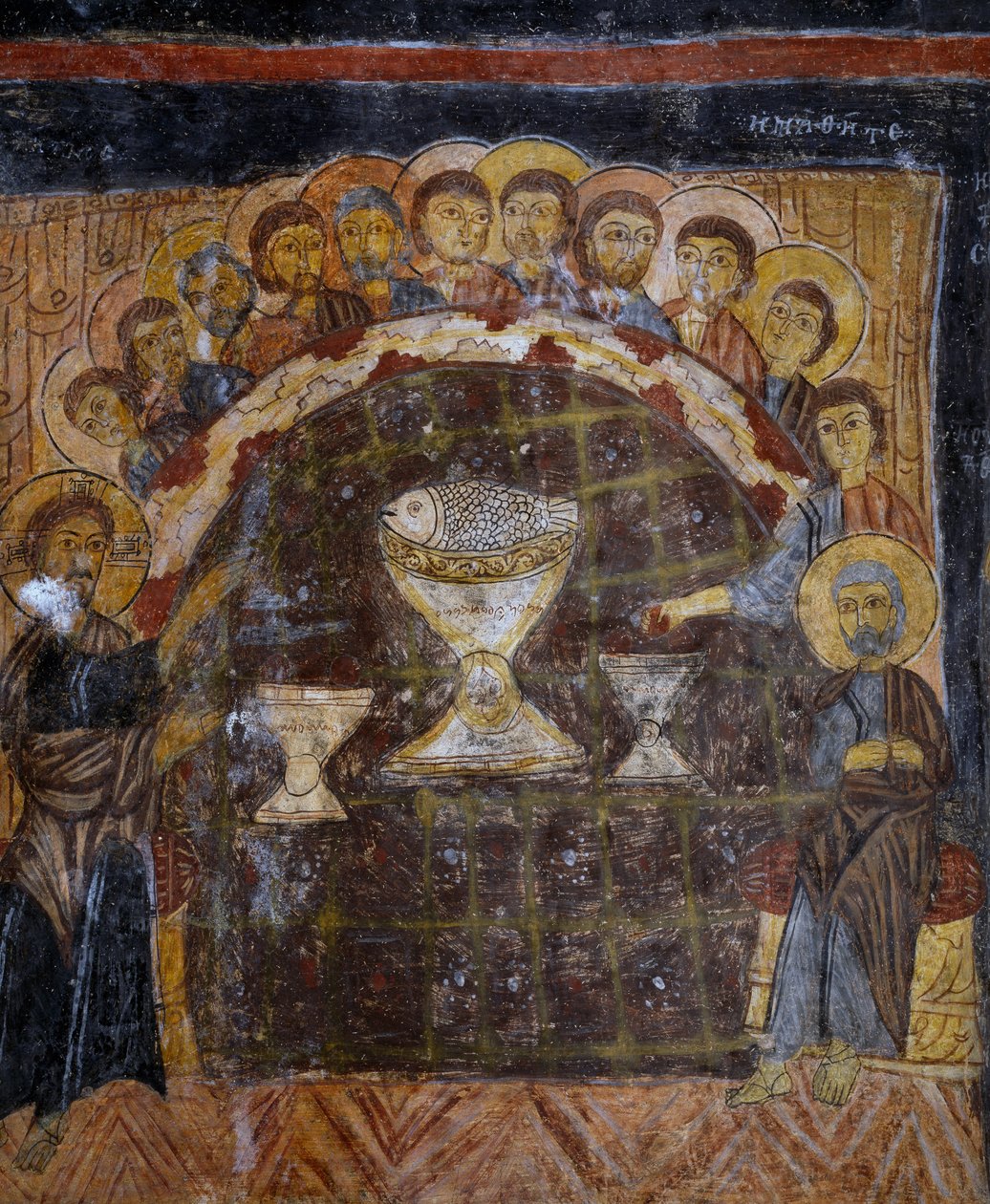 Utolsó vacsora, bizánci freskó (13. század), Gulsehir Karsi Kilise (Szent János-templom), Göreme (unesco világörökségi lista) alkotó: Byzantine
