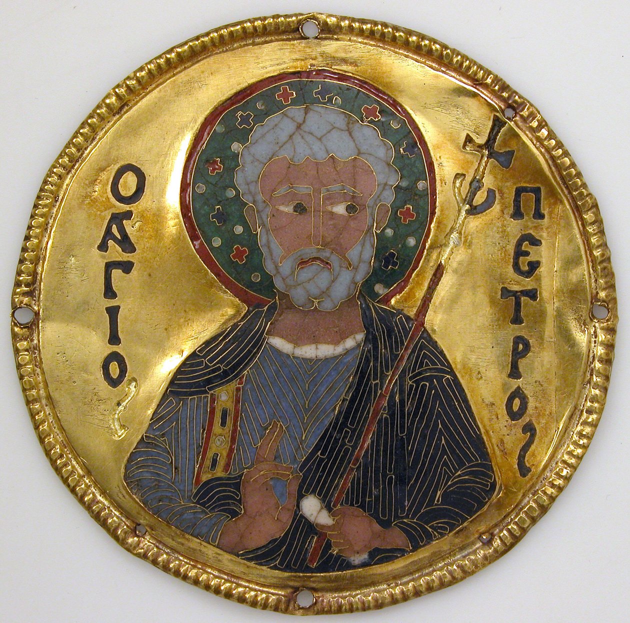 Érem Szent Péterrel ikonkeretből, 1100 körül (arany, ezüst és zománcozott cluisonné) alkotó: Byzantine