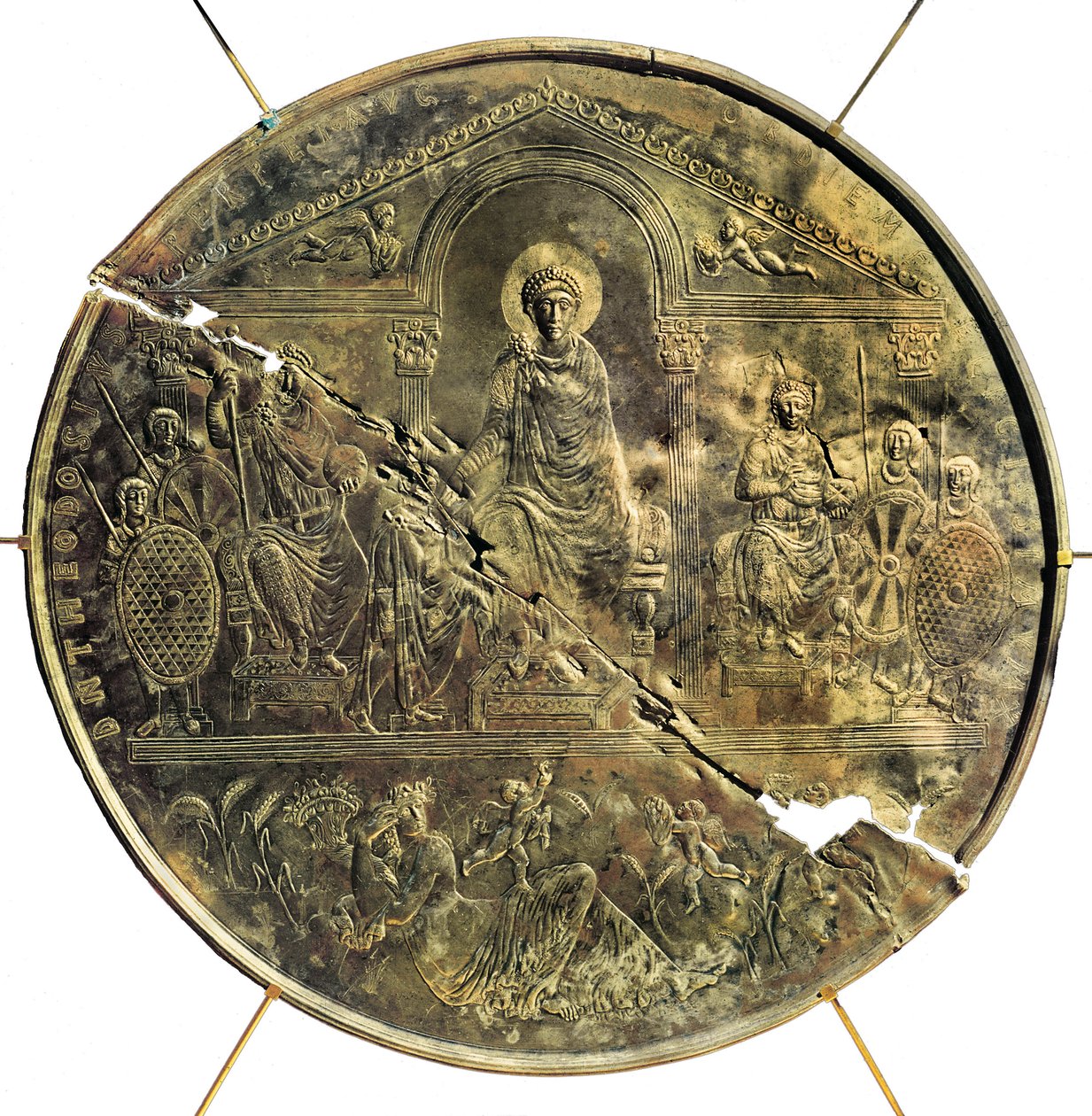 I. Theodosius (346-395) Missorium (nagy ezüsttál), Kr. u. 4. század (ezüst) alkotó: Byzantine