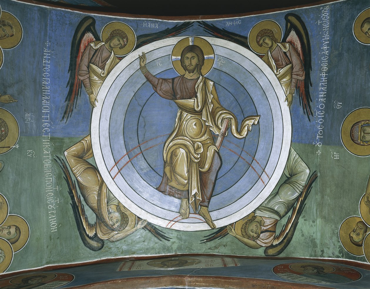 Festmények Jézus Krisztusról angyalokkal, Panagia Too Araka, Lagoudera, Ciprus alkotó: Byzantine