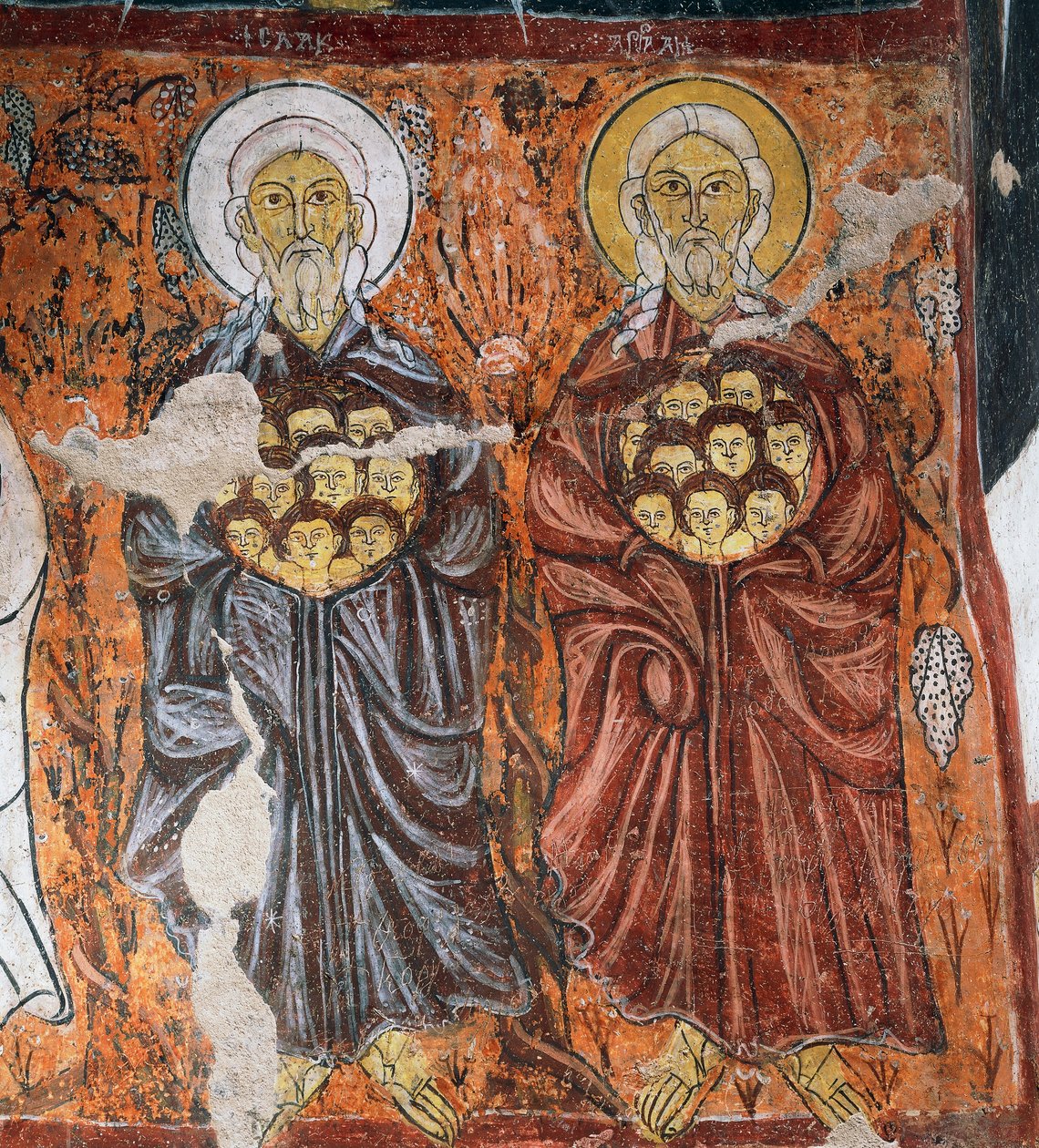 Az ártatlanok védőszentjei, bizánci freskó (1212), Gulsehir Karsi Kilise (Szent János-templom), Göreme (az Unesco világörökségi listája) alkotó: Byzantine