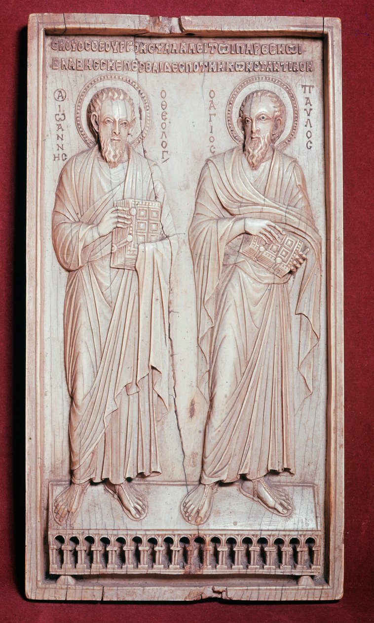 Szent Péter és Szent Pál (elefántcsont diptichon elem alkotó: Byzantine