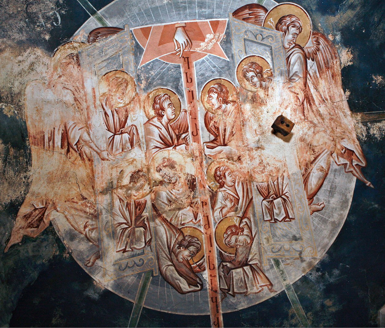 Az angyalok - Peinture de Damiane (aktív 14. század) - 14. század - Freskó - Szent György-kolostor, Ubisi (Georgie) ©FineArtImages/Leemage alkotó: Byzantine