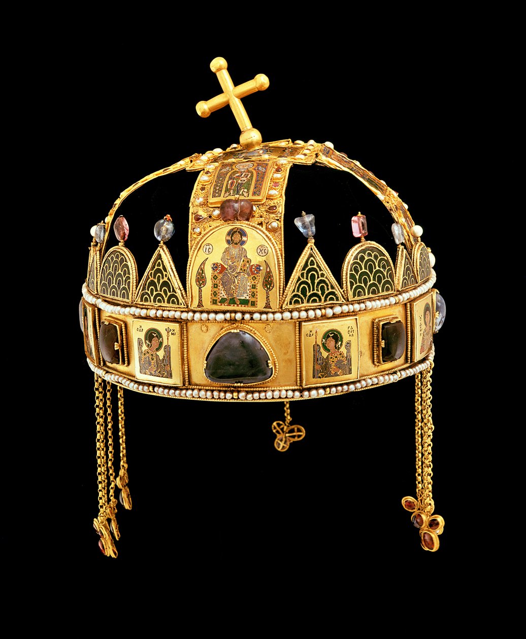 Magyarország Szent Korona, 11-12. század (arany zománccal, gyöngyökkel és féldrágakövekkel) alkotó: Byzantine