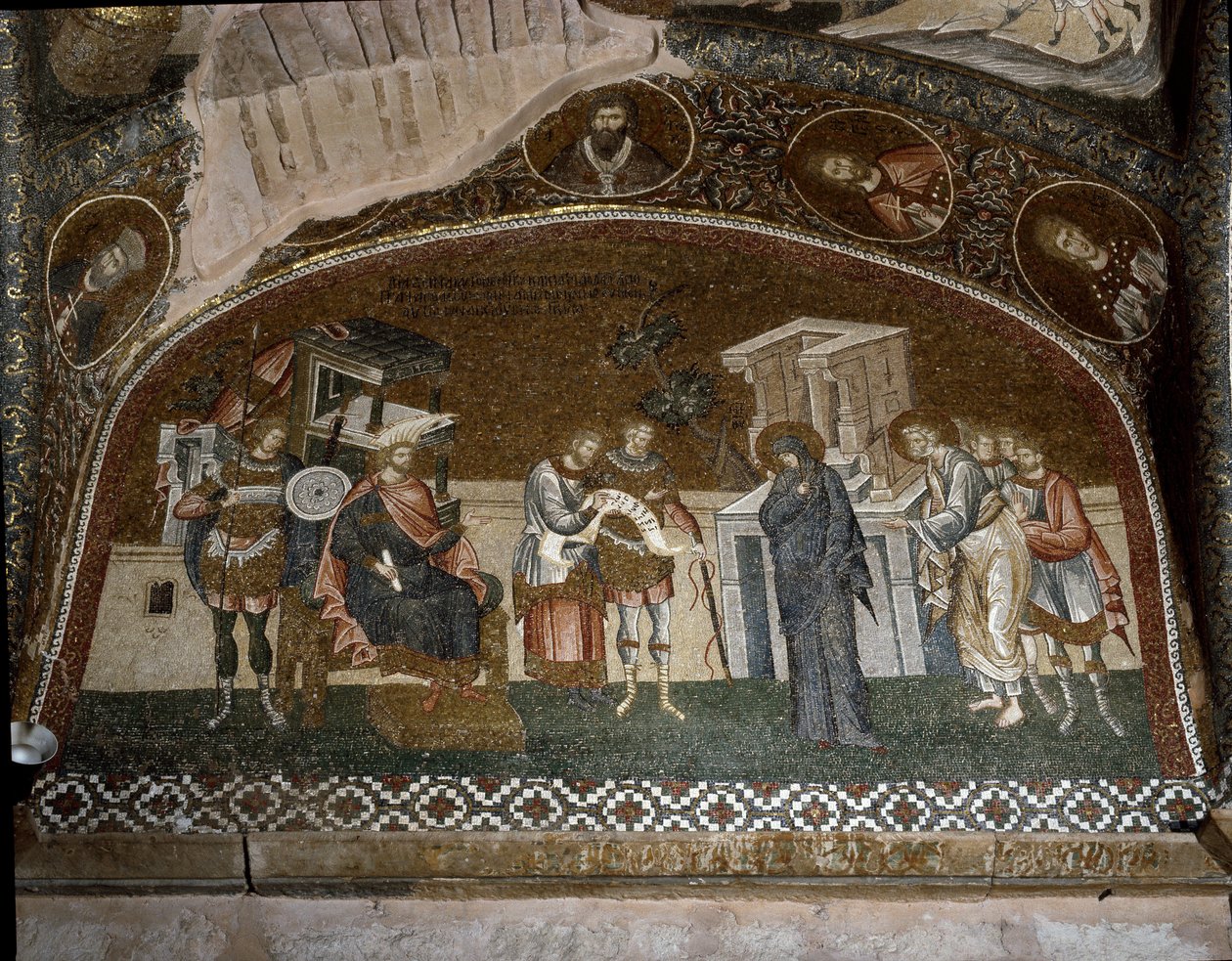 A népszámlálás, Mária és József Nagy Heródes előtt (1310-1320 mozaik) alkotó: Byzantine