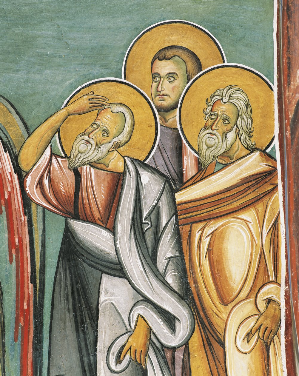 Három ember egy templomban, Panagia tou Araka, bizánci, Troodos-hegység, Ciprus alkotó: Byzantine