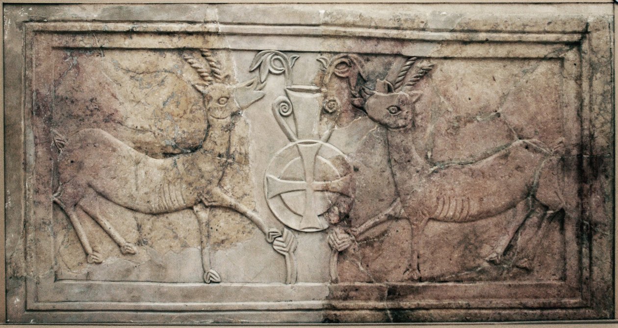 Díszített karzat paraván egy bizánci templomból a Hebron dombjaiban (márvány) alkotó: Byzantine Byzantine