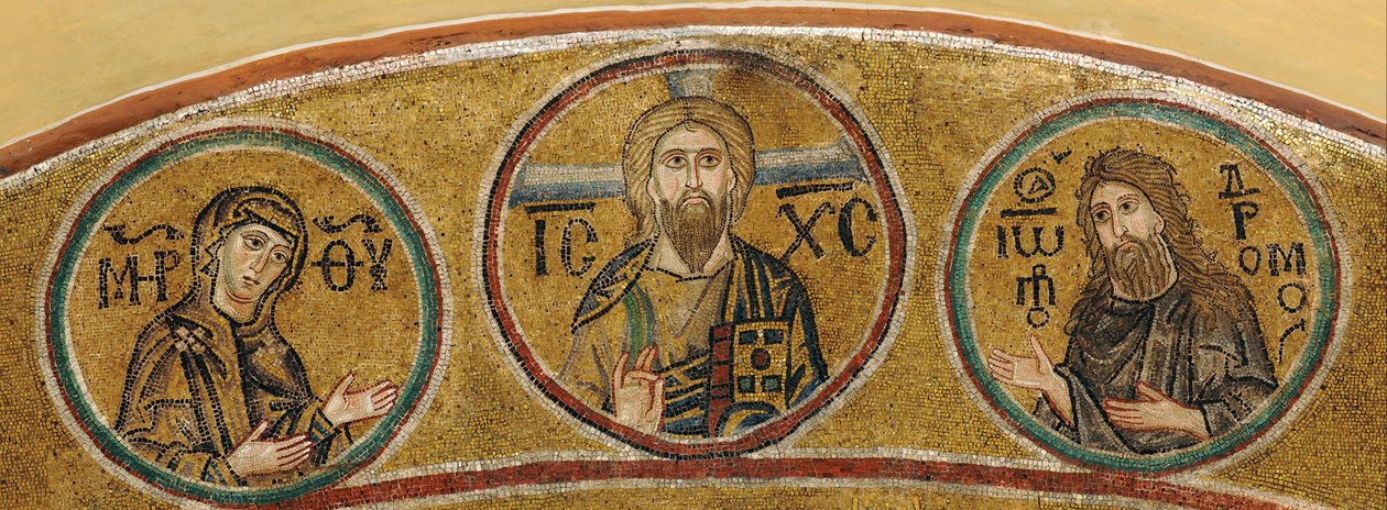Deesis: Krisztus, Szűz Mária és Keresztelő János alkotó: Byzantine Byzantine