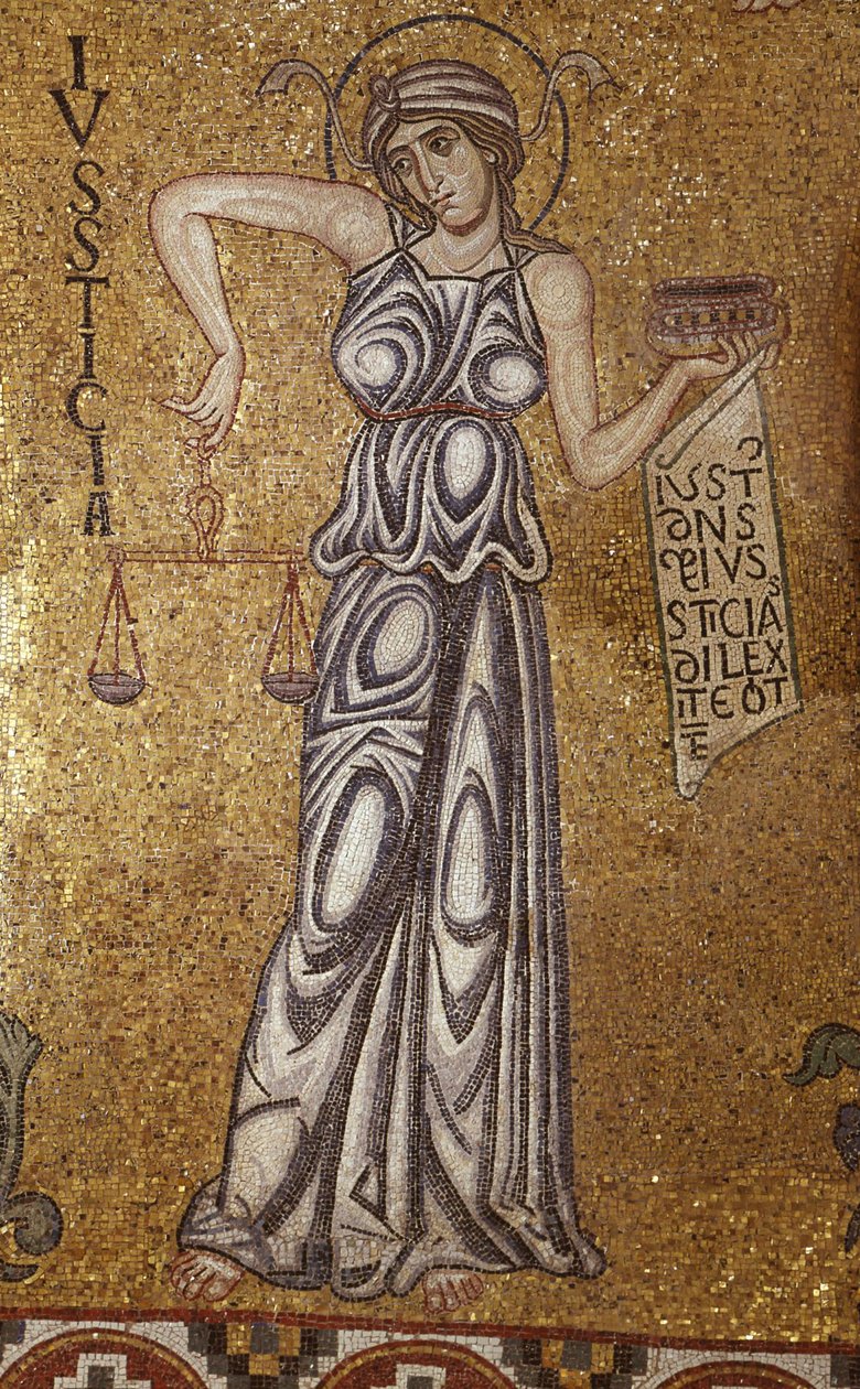 Belső mozaikok igazságszolgáltatási részlete a Szent Márk-bazilikában, 12. század alkotó: Byzantine Byzantine