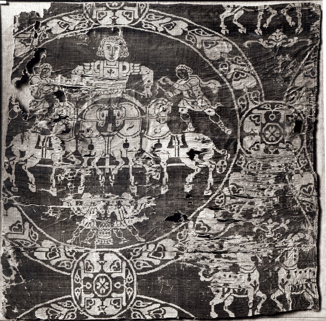 Charioteer, az Aix-la-Chapelle kincséből (selyem textil) alkotó: Byzantine School