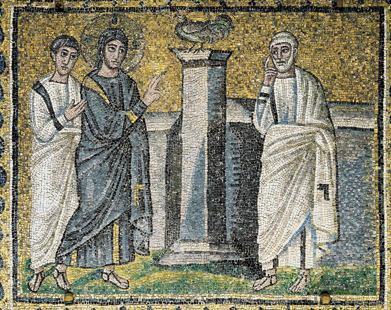 Jézus megjósolja Péter tagadását, Jelenetek Krisztus életéből (mozaik) alkotó: Byzantine School
