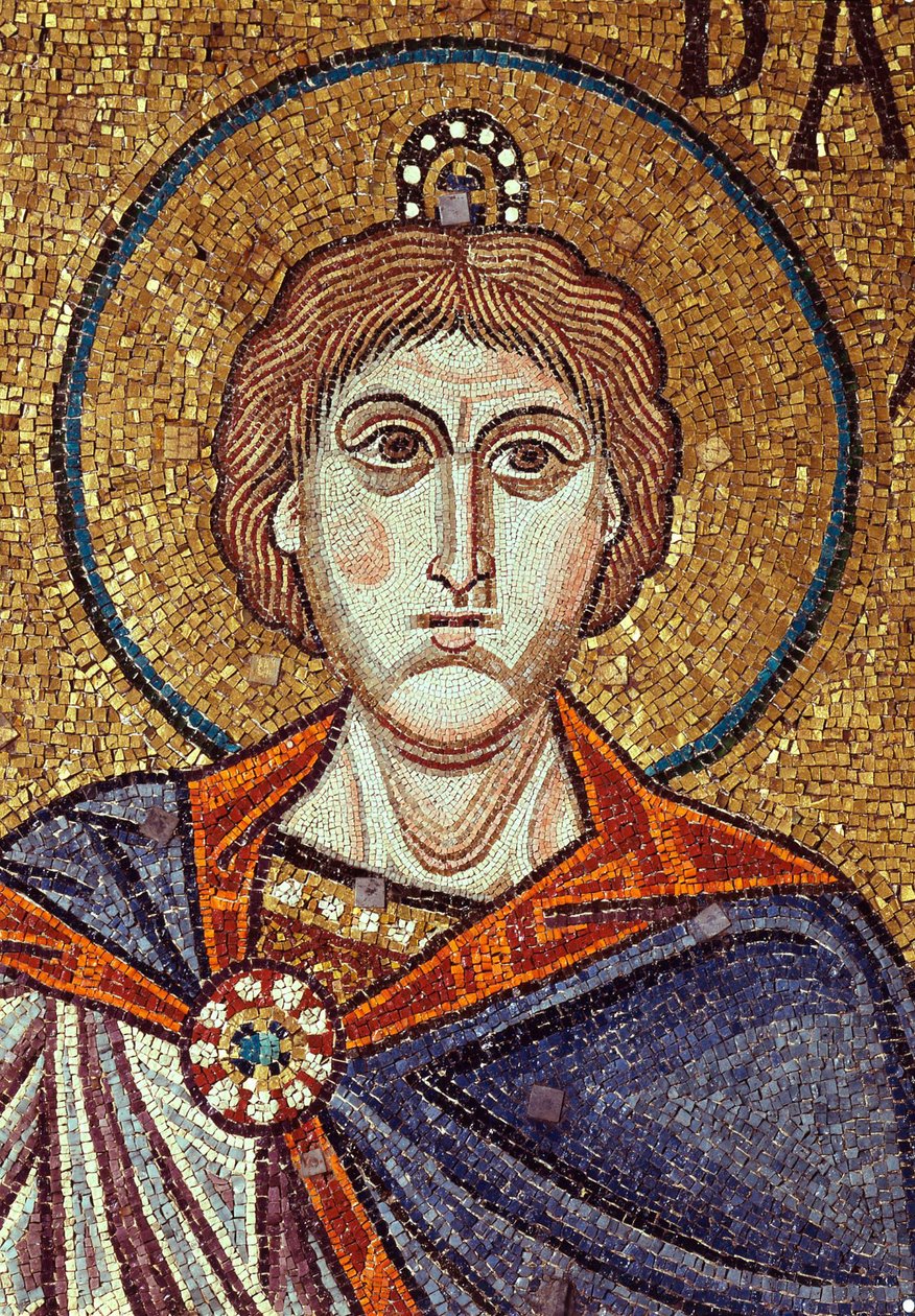 Dániel próféta (6. század). Bizánci mester alkotása, mozaik, a velencei Szent Márk-bazilika díszítésének részlete (Olaszország) alkotó: Byzantine School