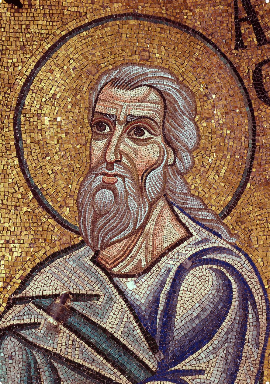 Habacuc próféta (Habacuc, Habacuc, Habakuk, Abakuk, Havakuk) (Kr. e. 7. század). Bizánci mester alkotása, mozaik, a velencei Szent Márk-bazilika díszítésének részlete (Olaszország) alkotó: Byzantine School