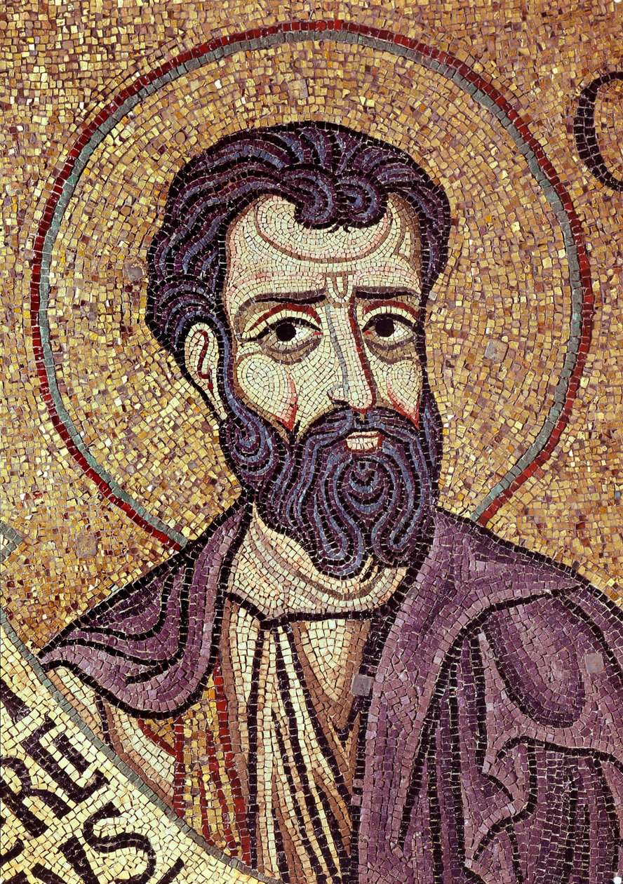 Hóseás próféta (Kr. e. 8. század). Bizánci mester alkotása, mozaik, a velencei Szent Márk-bazilika díszítésének részlete (Olaszország) alkotó: Byzantine School