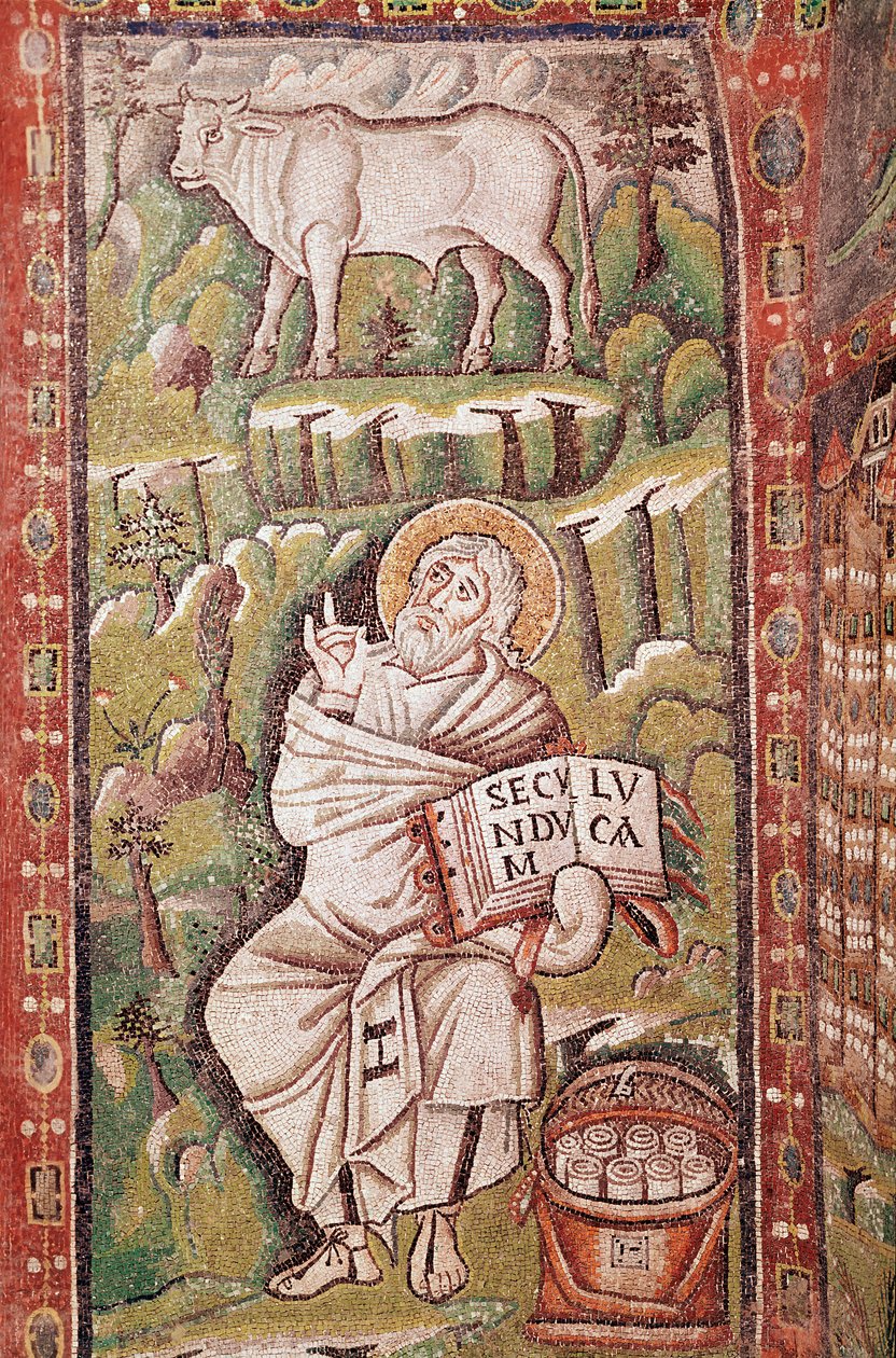 Lukács evangélista (mozaikrészlet, 6. század) alkotó: Byzantine School