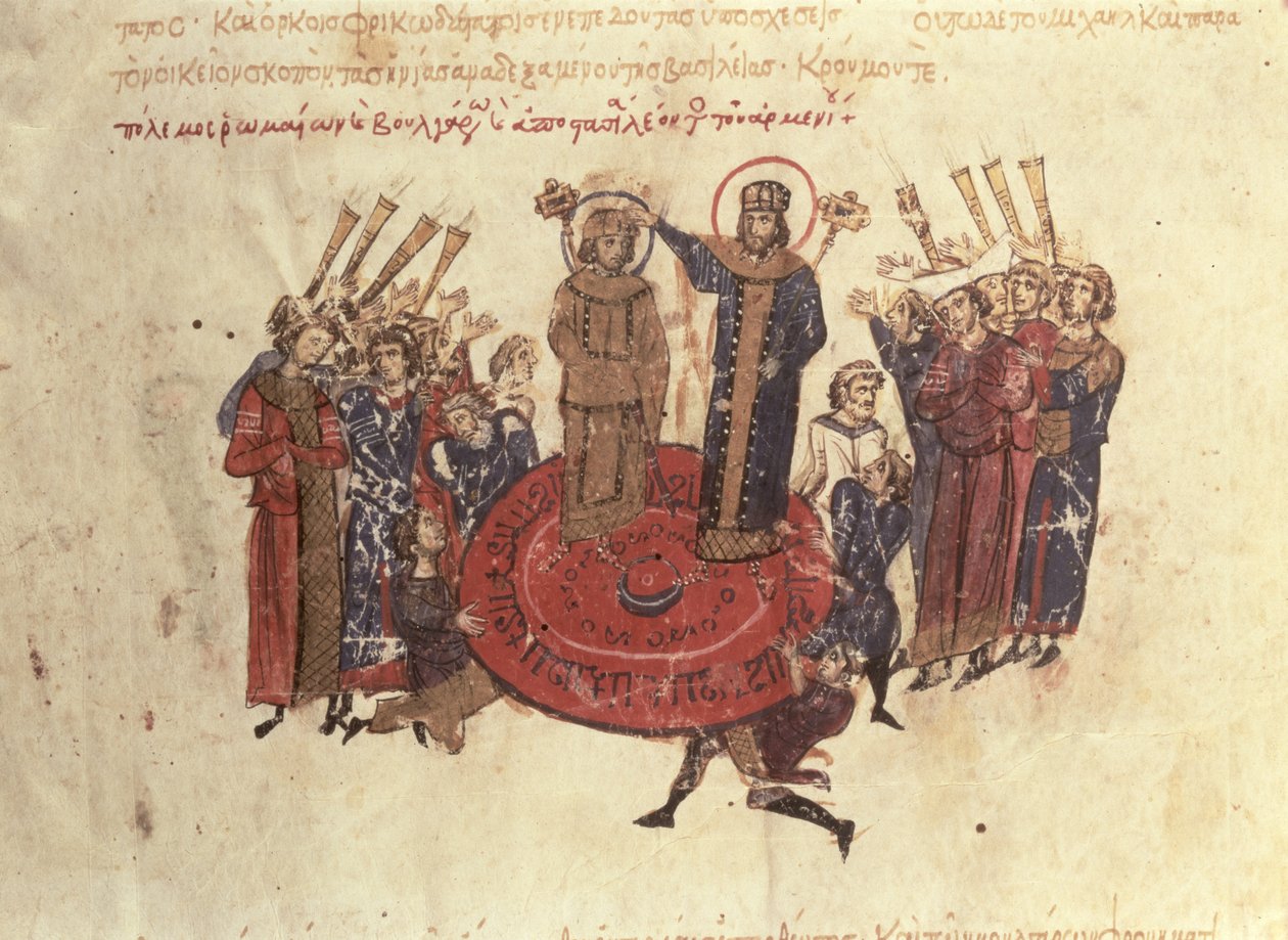 MMS Vitr. 26-7 I. Rangabes Mihály császárt Nicephorus koronázta meg 811-ben, a madridi Skylitzestől alkotó: Byzantine School