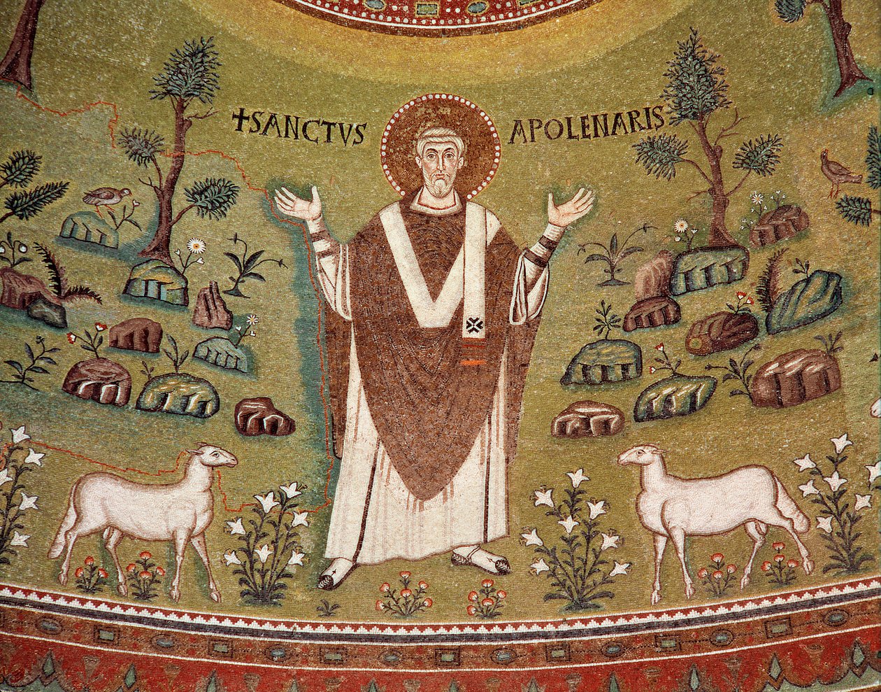 Ravennai Apollinaris, Ravenna és Classe első püspökének portréja (részlet a mozaikból, 6. század) alkotó: Byzantine School