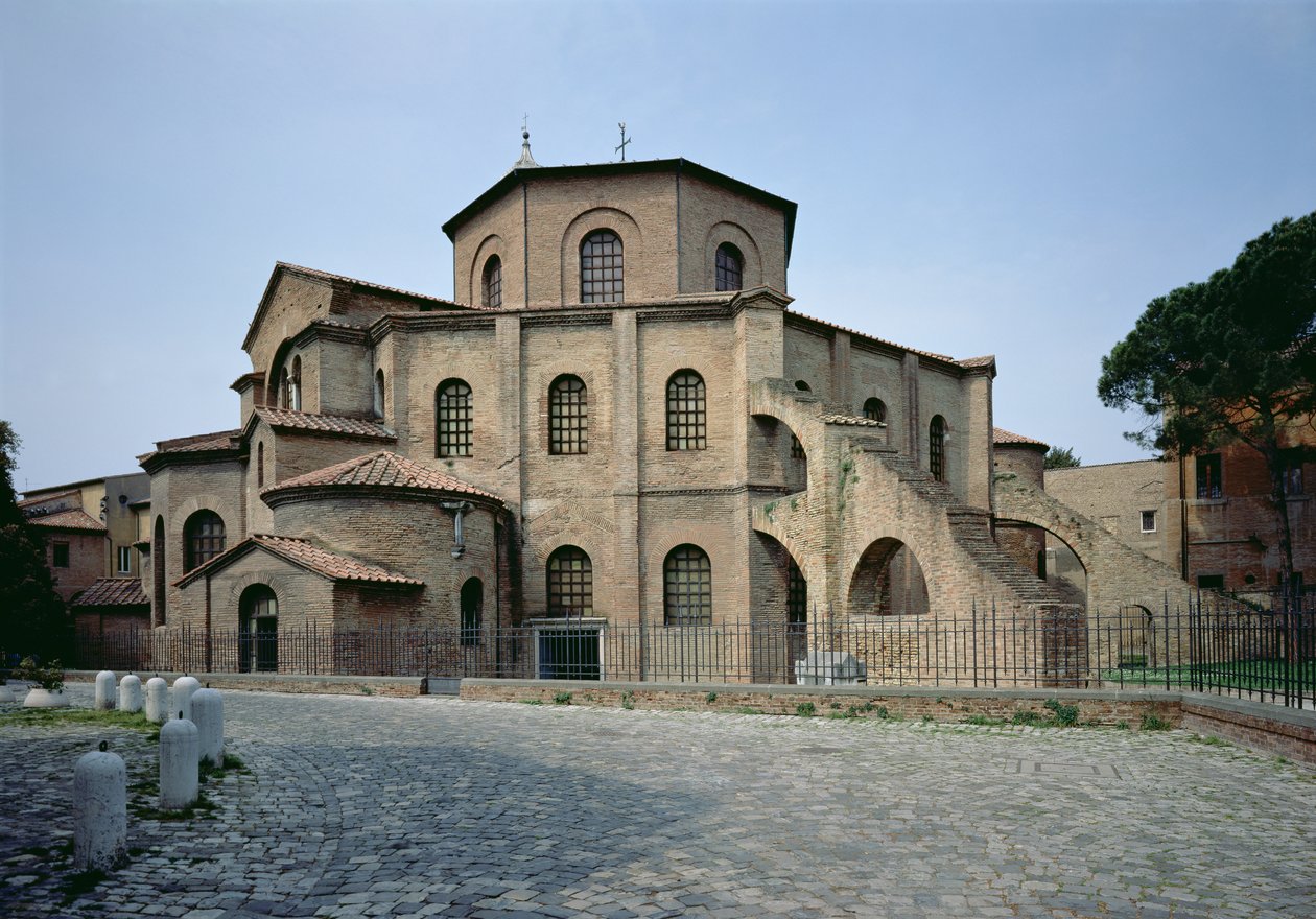 A templom hátsó homlokzata, i.sz. 547 körül alkotó: Byzantine School