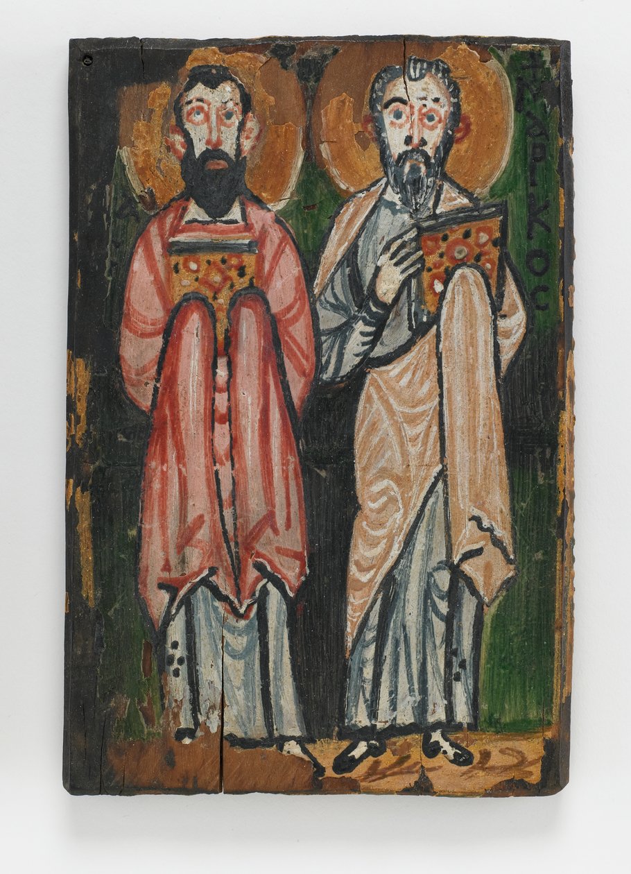 Szent Máté és Szent János, a Washingtoni Kézirat III. jobb oldali borítója (enkausztikus festmény fatáblán) alkotó: Byzantine School