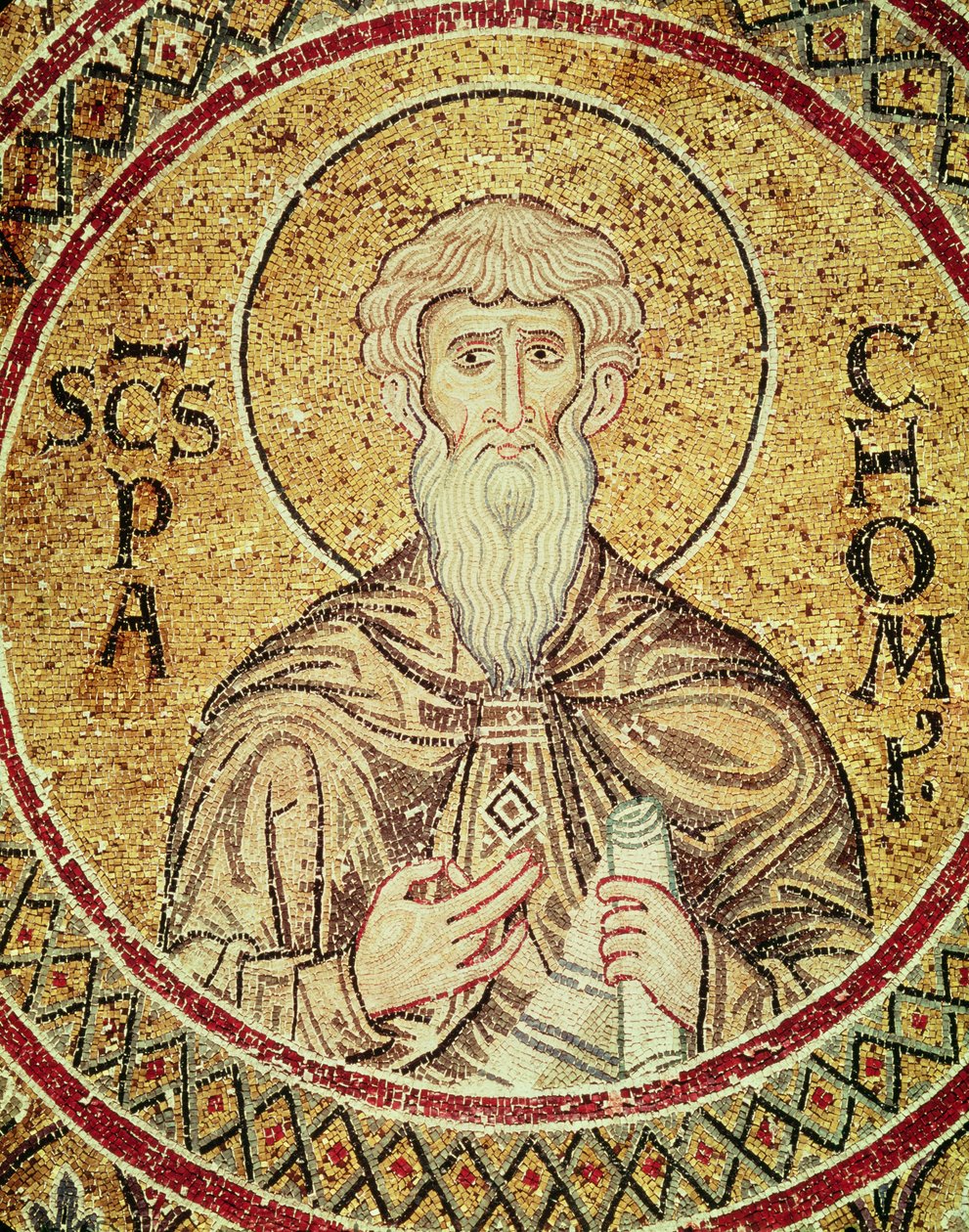 Szent Pachomius (megh. 346) (mozaik) alkotó: Byzantine School