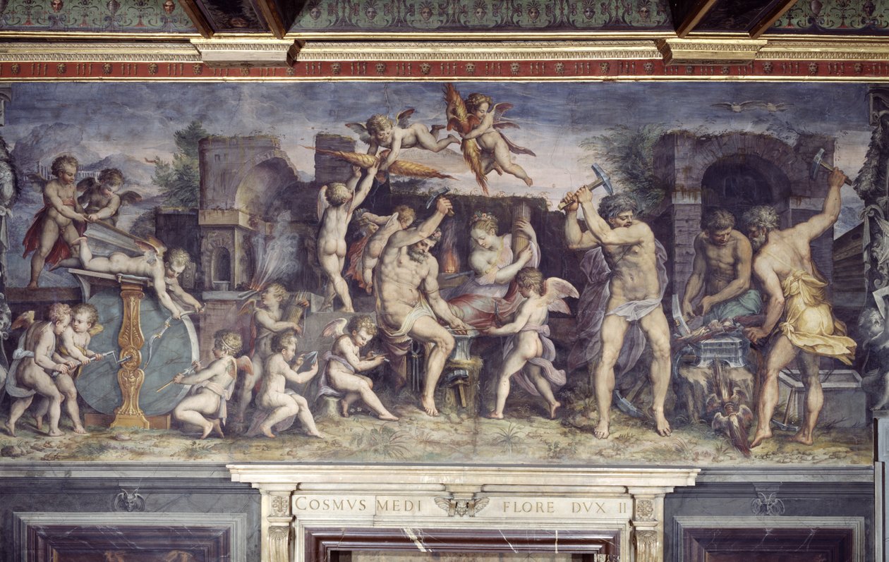A vulkáni kovácsműhely, 1555 alkotó: C. and Vasari, G. Gherardi
