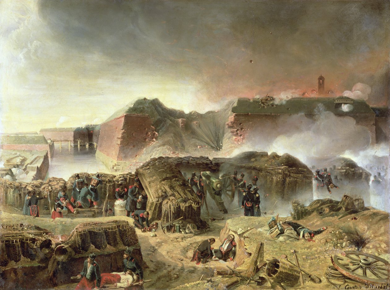 Antwerpen ostroma, 1832. december 23. alkotó: C. Courtois d
