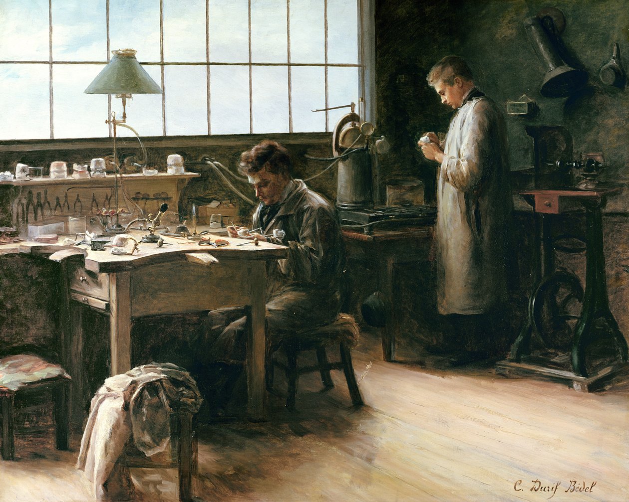 A műfogsor műhely, 1880 körül alkotó: C. Durif Bedel