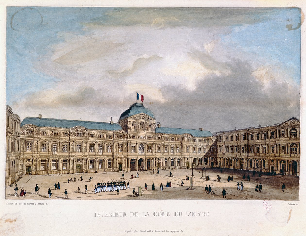 A Louvre-i Cour Carree belseje, 1845-40 körül alkotó: C. Gavard