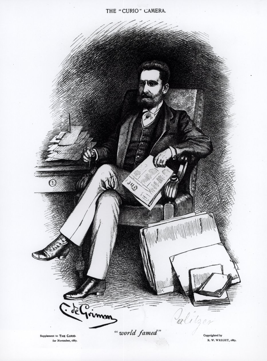 Joseph Pulitzer (1847-1911) a "The Curio"-ból, 1887 alkotó: C de Grimm