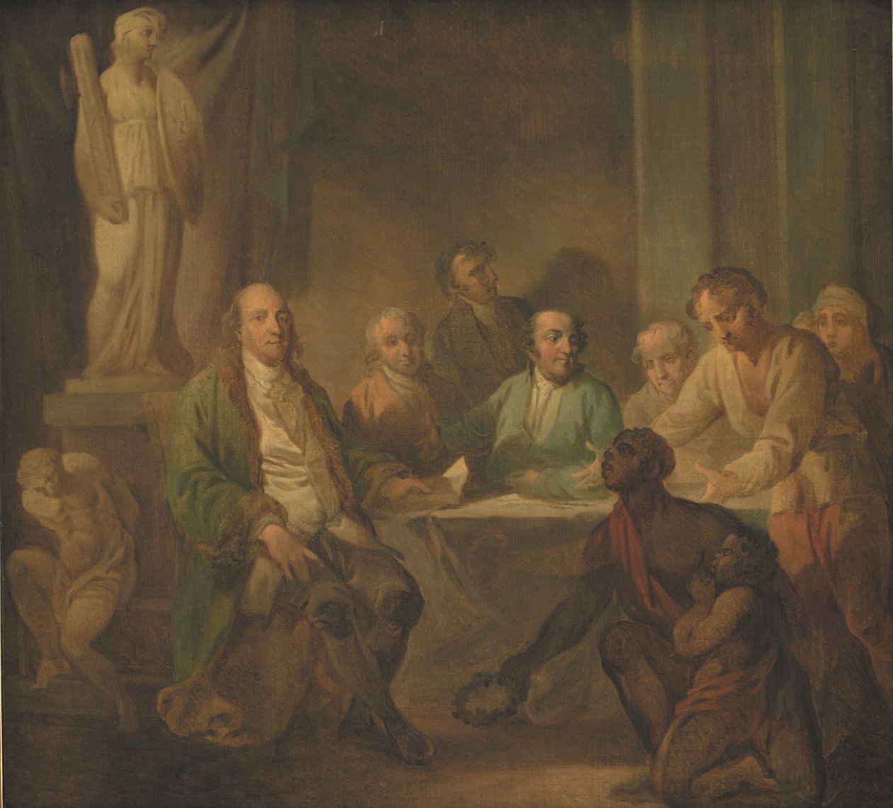 Tisztelet Benjamin Franklin előtt alkotó: C.A. Lorentzen