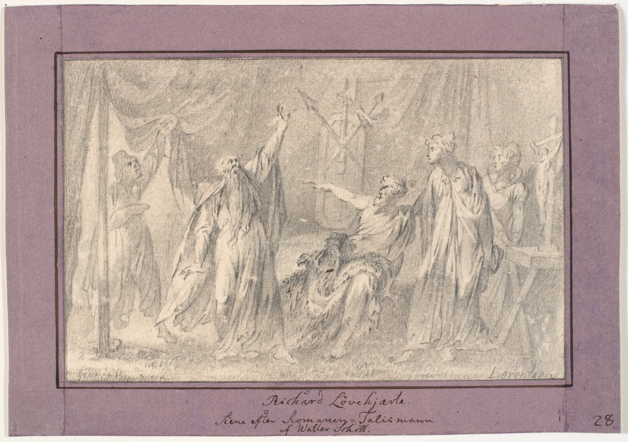 Oroszlánszívű Richárd. Jelenet Walter Scott "The Talisman" (1825) című regényéből alkotó: C.A. Lorentzen