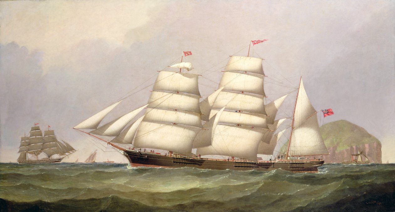 Az "Undaunted" bár az Ailsa Craig mellett, a kereskedőhajókkal alkotó: C.H. Fyfe