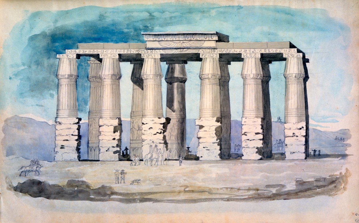 Ókori egyiptomi templom, Egyiptom, 19. század alkotó: CH Smith