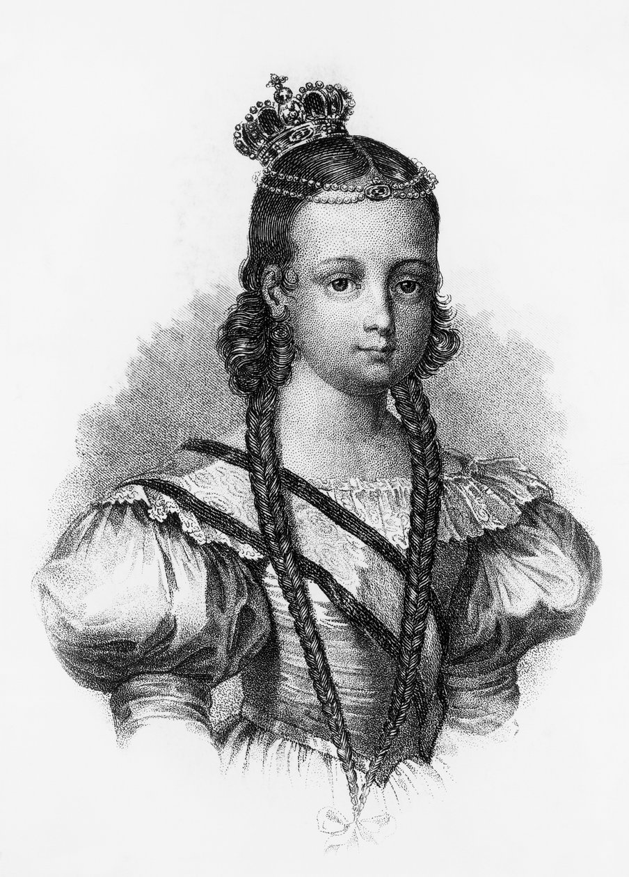 II. Izabel (1830-1904), Spanyolország királynője 1833-tól 1868-ig portréja, metszet alkotó: J.B. and Brown J. Rowbotham