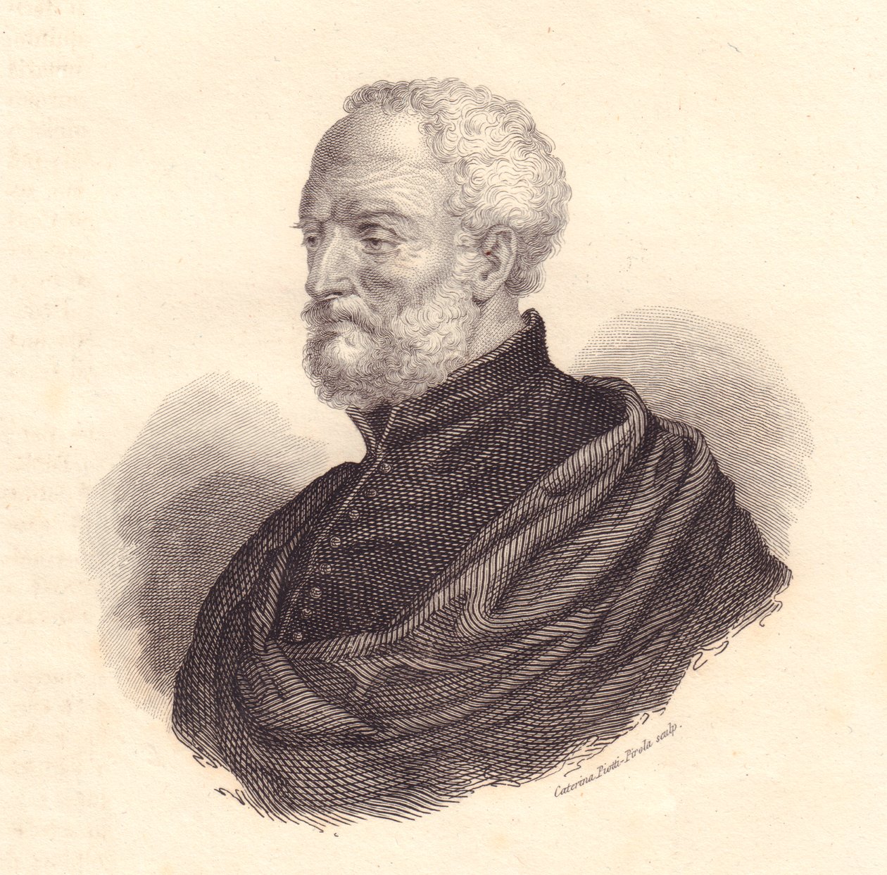 Giovanni Battista Ramusio (1485-1557) olasz diplomata és geográfus portréja, rézmetszet alkotó: J.B. and Brown J. Rowbotham