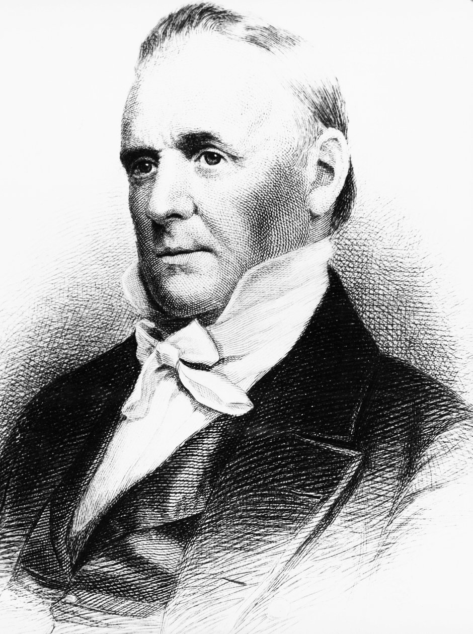 James Buchanan (1791-1868), amerikai ügyvéd, diplomata és politikus portréja, aki 1857 és 1861 között az Egyesült Államok 15. elnökeként szolgált, metszet alkotó: J.B. and Brown J. Rowbotham