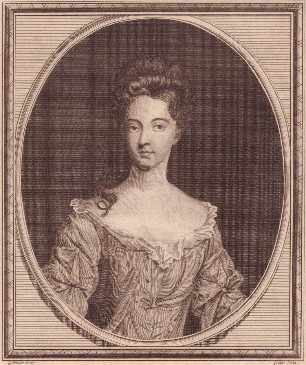 Margaret Cecil, Ranelagh grófnő (1672 vagy 1673-1728) portréja, John Goldar (1729-1795) rézmetsze G Kneller festményéből alkotó: J.B. and Brown J. Rowbotham