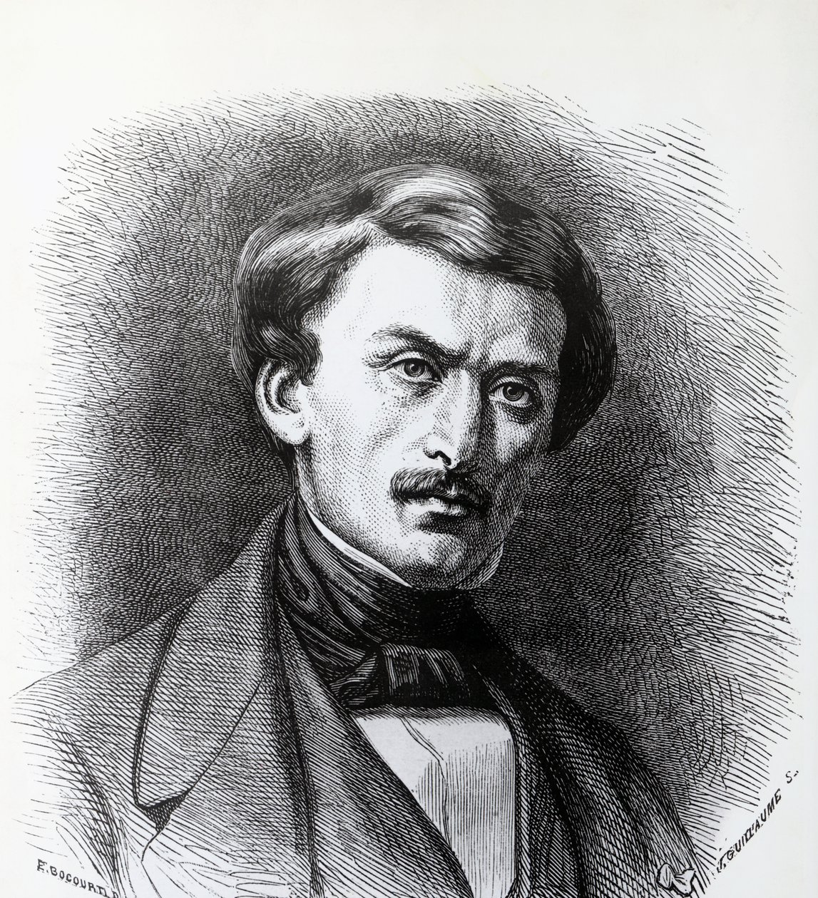 Paul-Emile Botta (1802-1870) olasz származású francia régész portréja, Franciaország metszet alkotó: J.B. and Brown J. Rowbotham