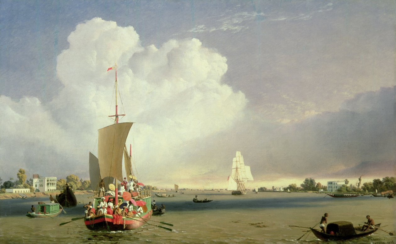 A Hoogly folyón a Garden Reachnél Kalkutta alatt, 1852 alkotó: C.J. Martin